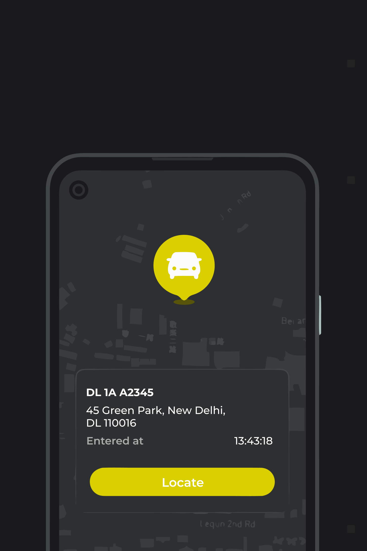 Real-time vehicle location illustration